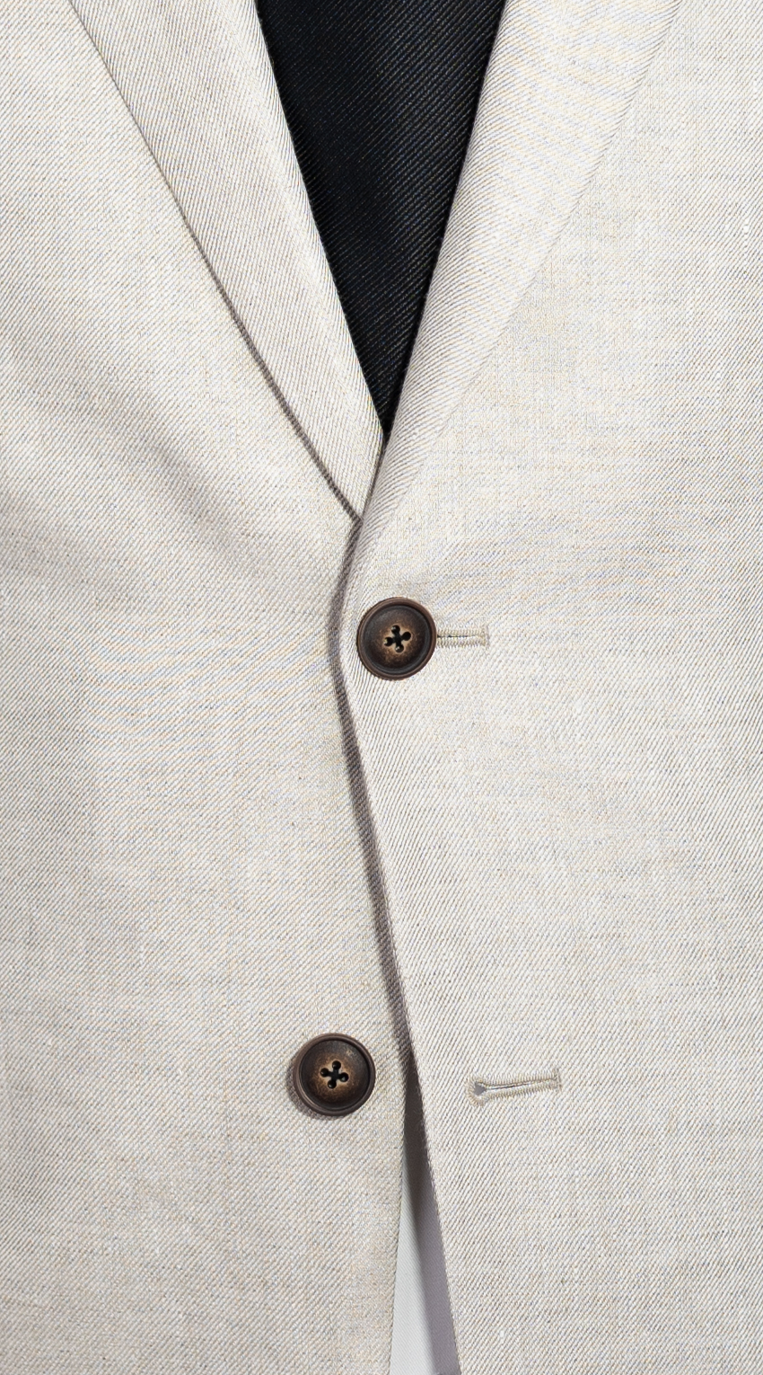 Beige Linen Blend Suit