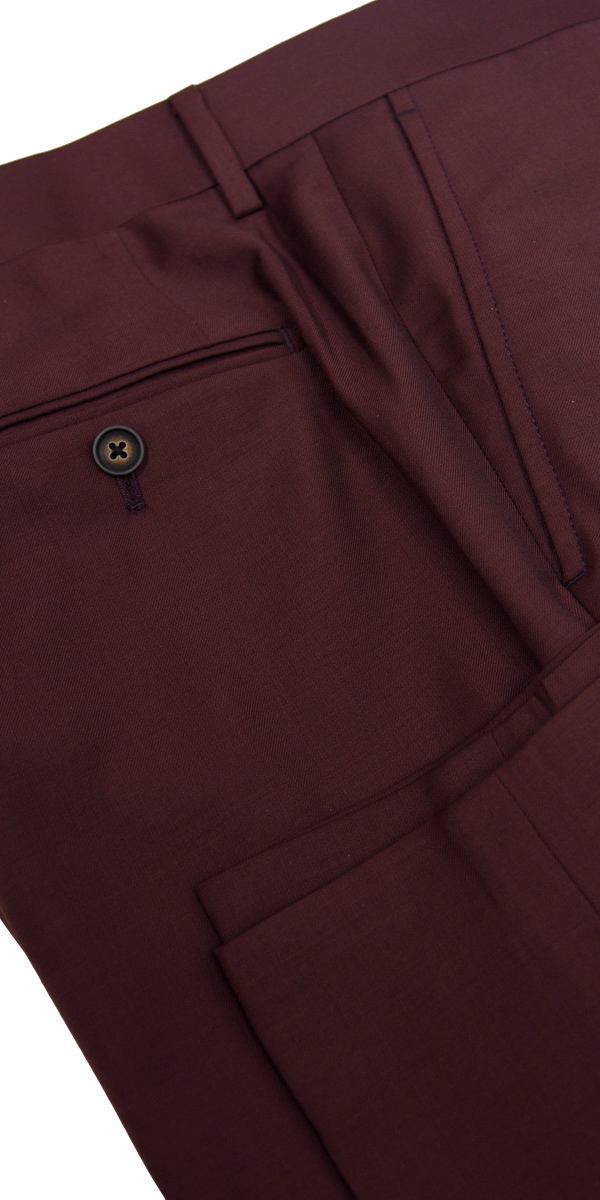 Classic Burgundy Wool Suit