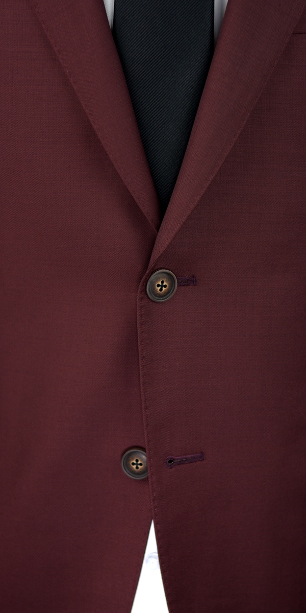Classic Burgundy Wool Suit