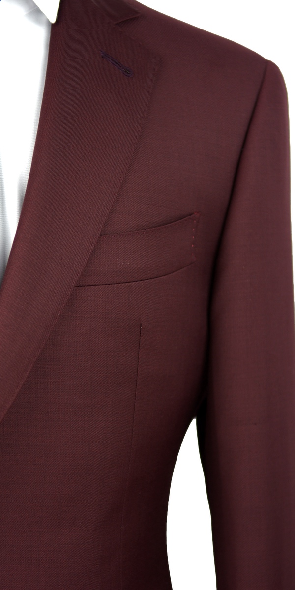 Classic Burgundy Wool Suit