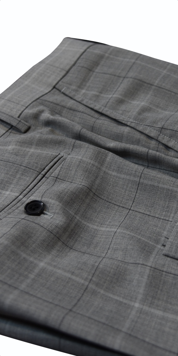 Light Grey Windowpane Wool Suit