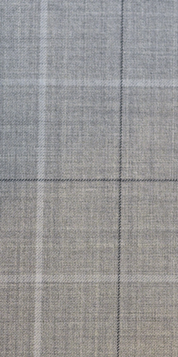 Light Grey Windowpane Wool Suit