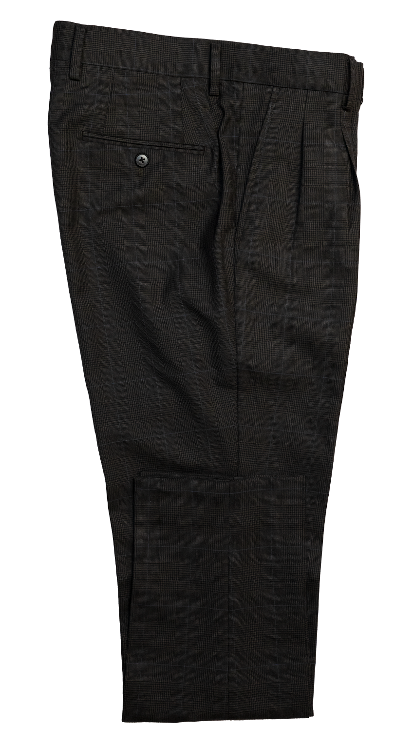 Complet Prince de Galles Marron Avec Surpiqûres Bleues