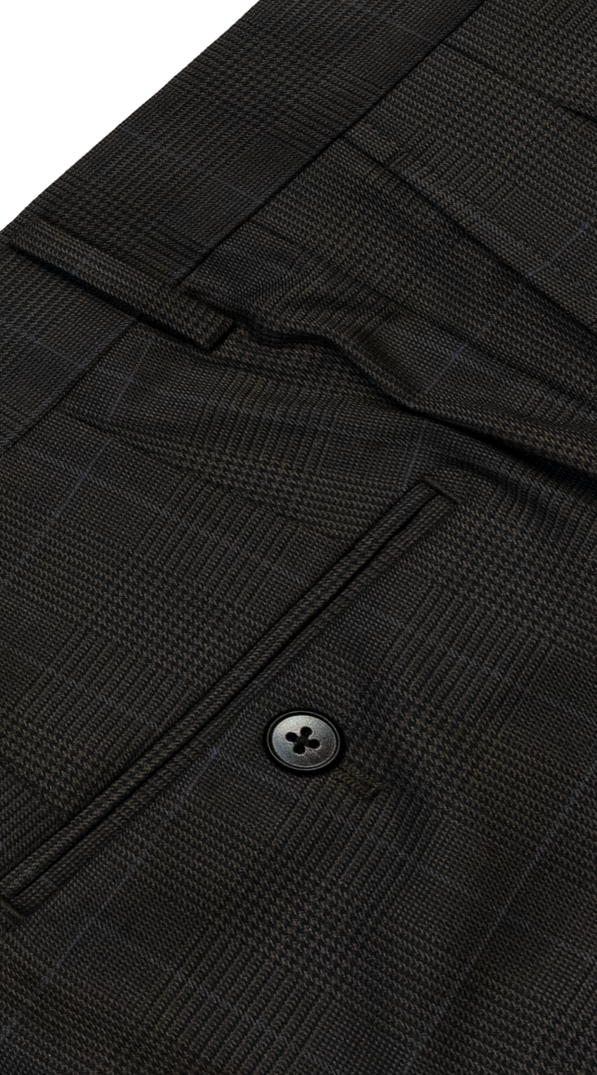 Complet Prince de Galles Marron Avec Surpiqûres Bleues