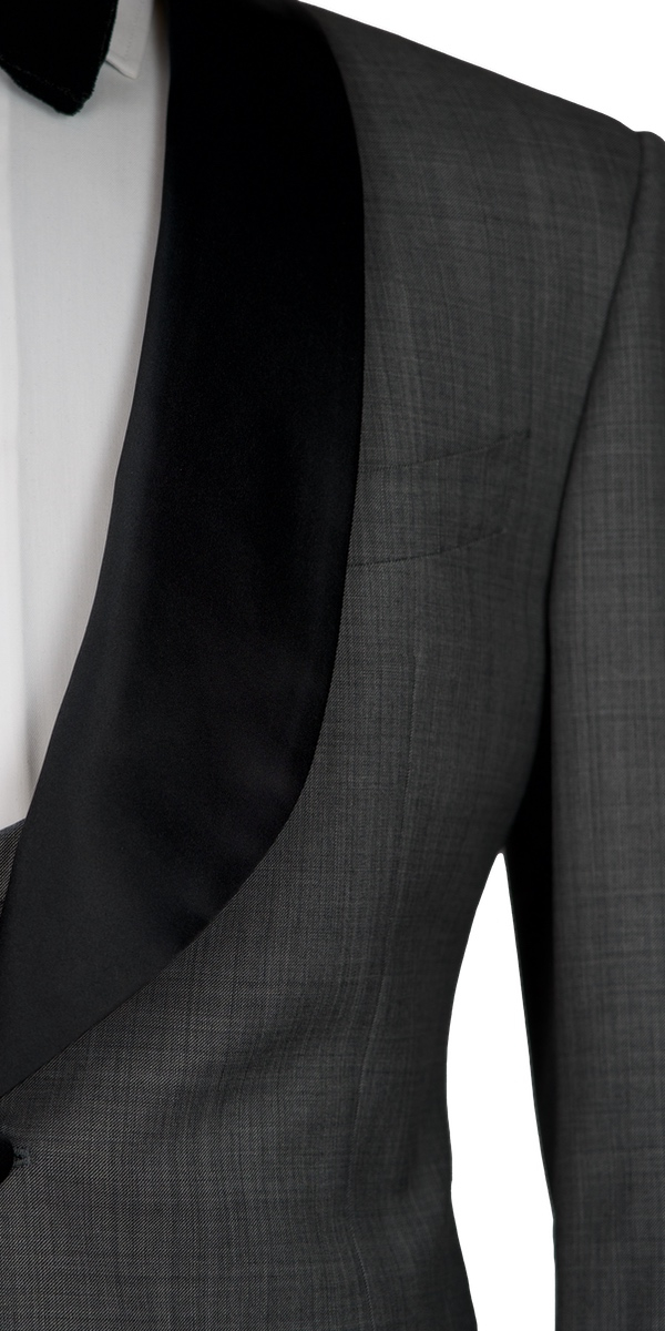 Complet Tuxedo Laine Gris Requin Classique
