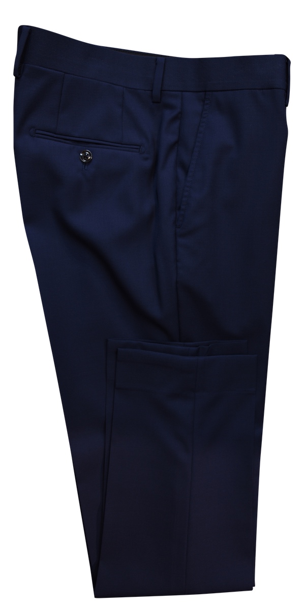 Navy Blue Textured Wool Suit