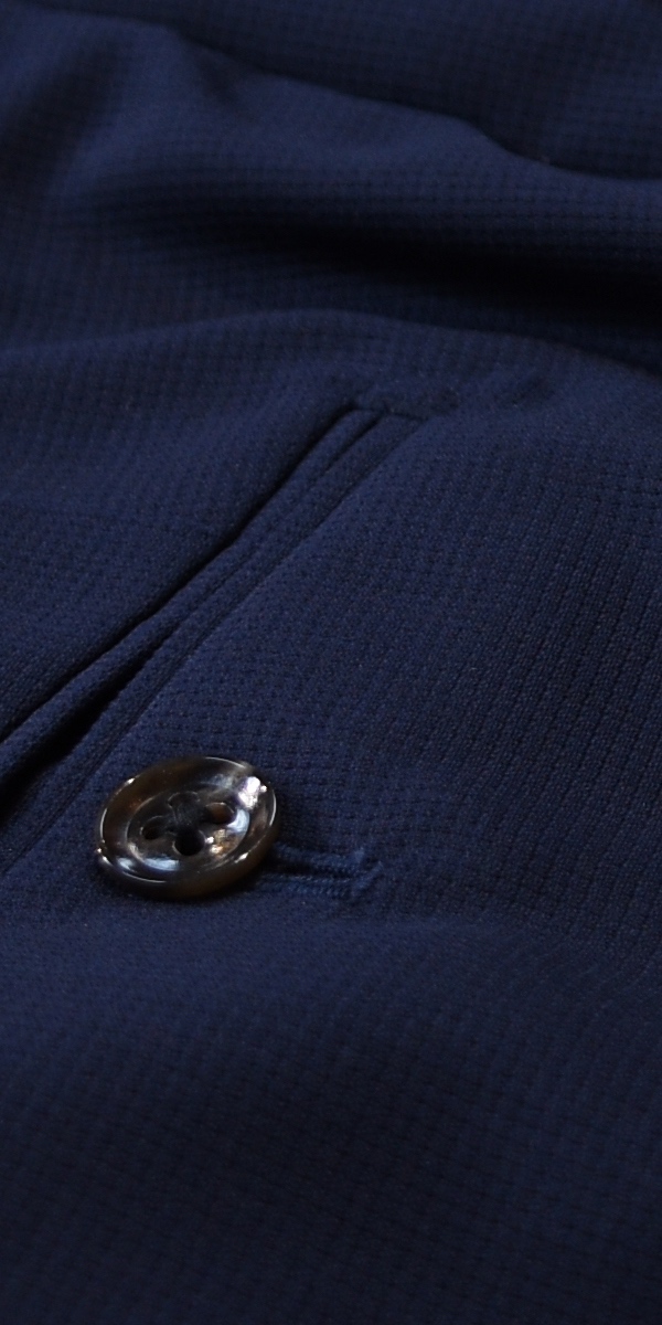 Navy Blue Textured Wool Suit