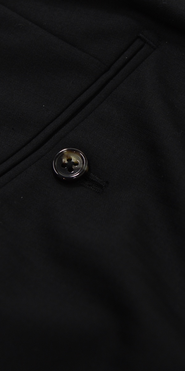 Black Herringbone Wool Suit