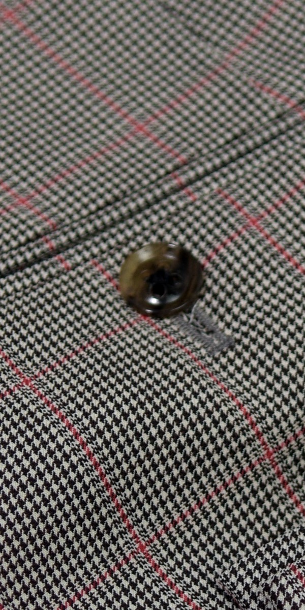 Houndstooth with Red Check Wool Suit