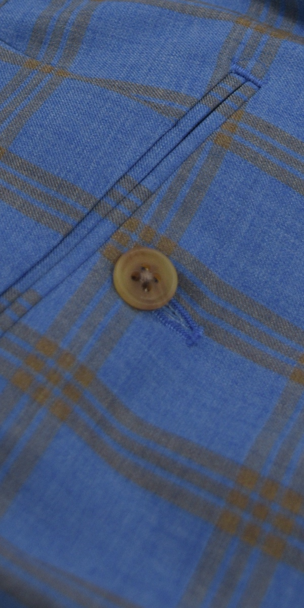 Sky Blue with Yellow Check Wool Suit