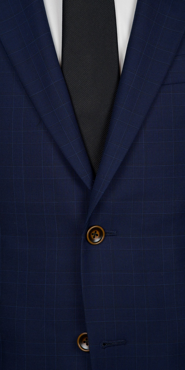 Blue Plaid Wool Suit