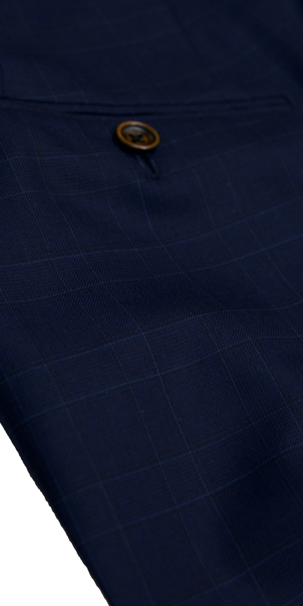 Blue Plaid Wool Suit