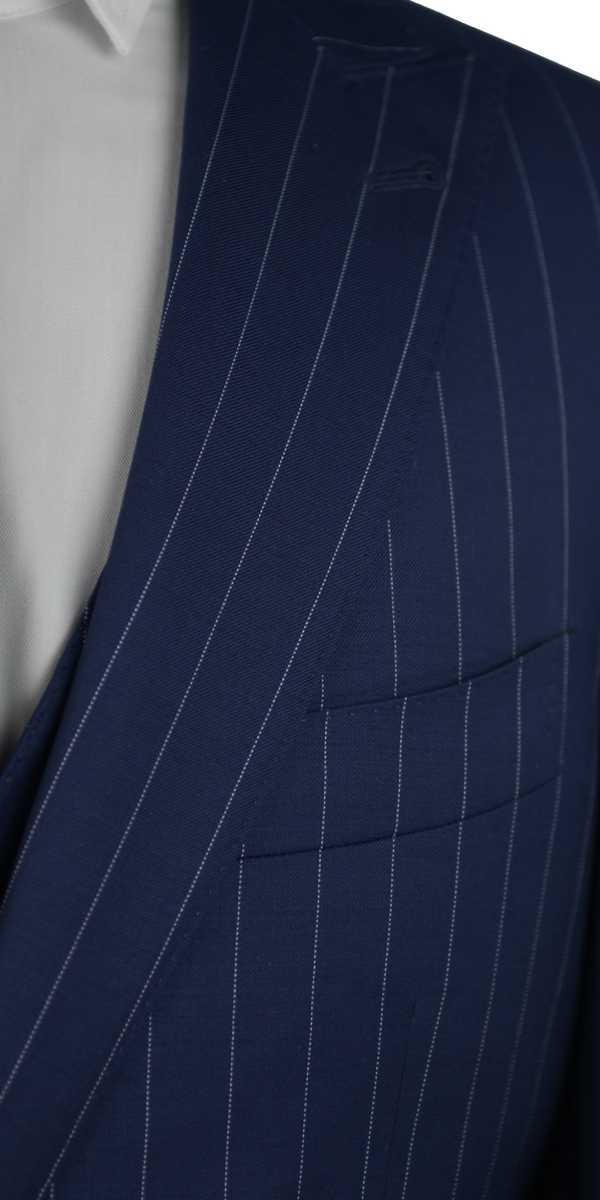 Complet Laine Rayures Bleu Marine