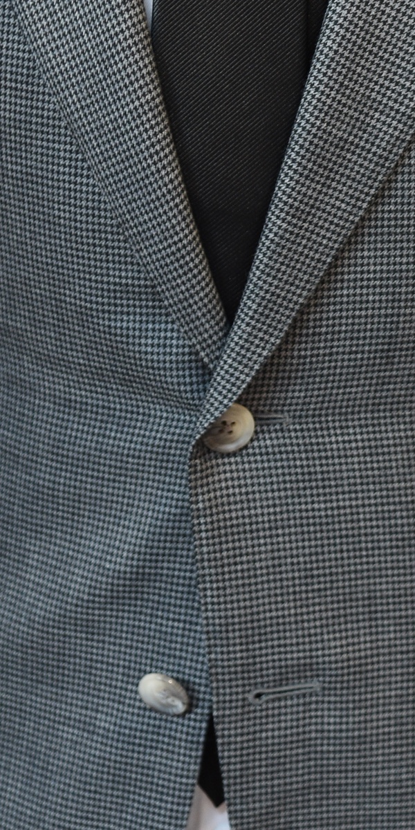 Grey Houndstooth Wool Suit