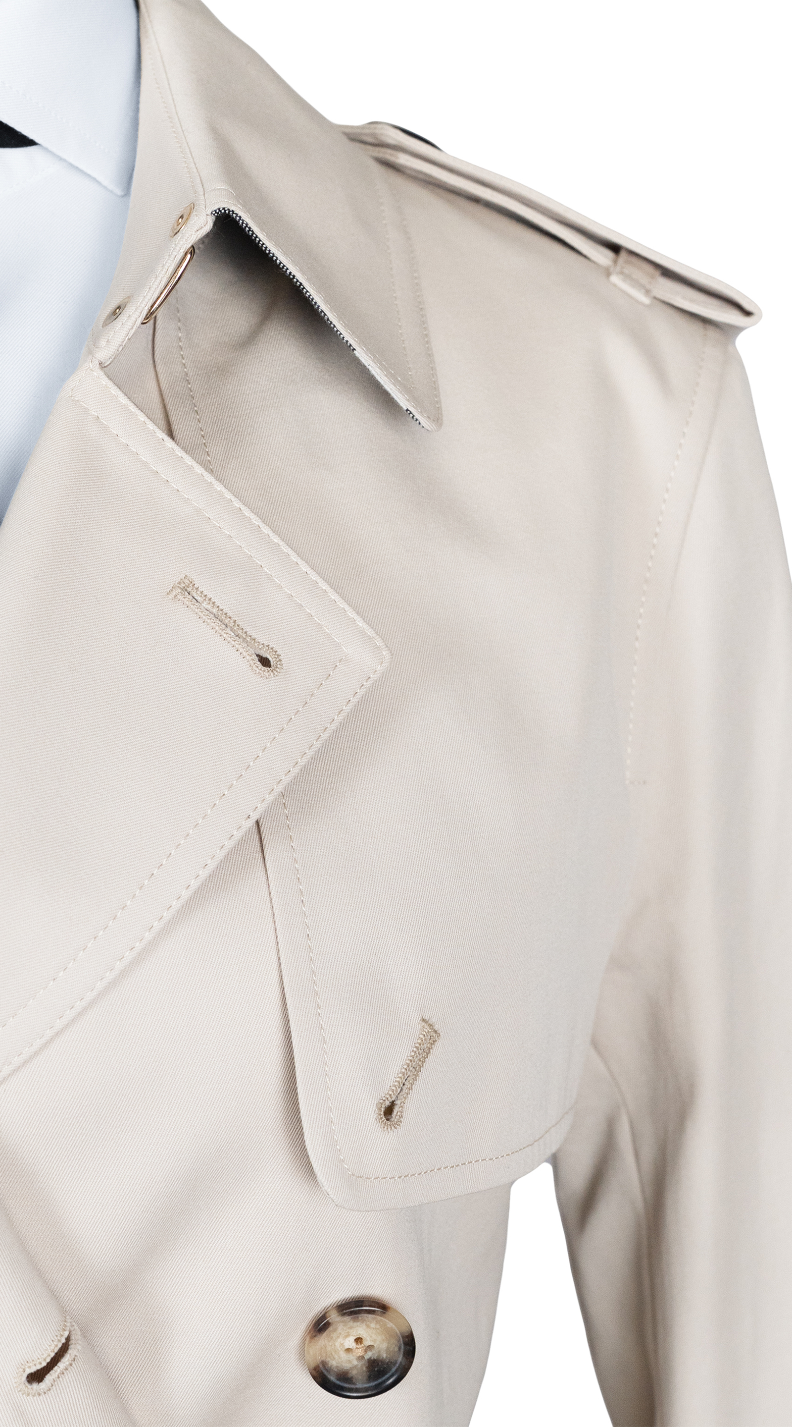 Beige Finch Short Trench Coat 