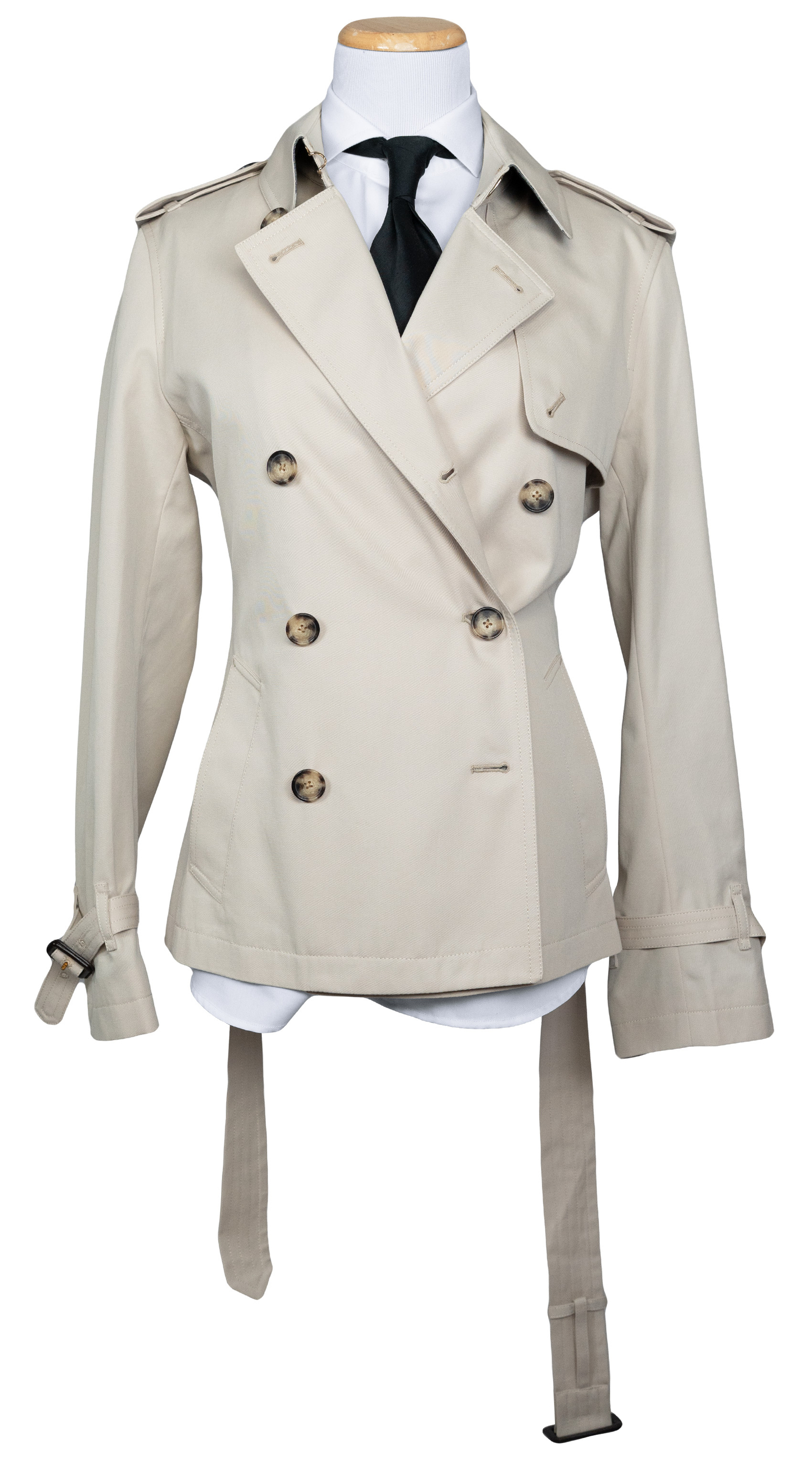 Beige Finch Short Trench Coat 