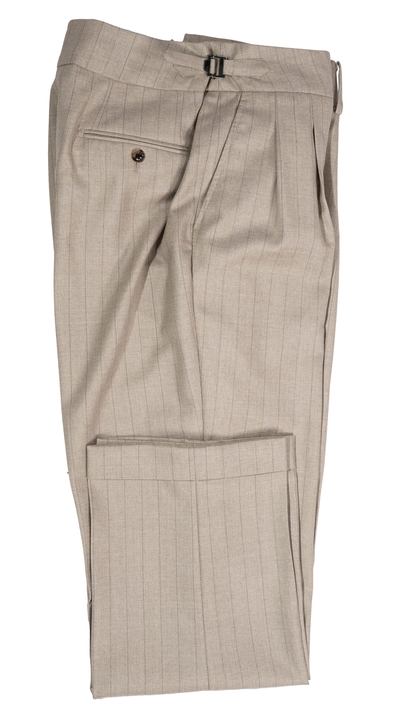 Taupe Pinstripe Double-Breasted Suit