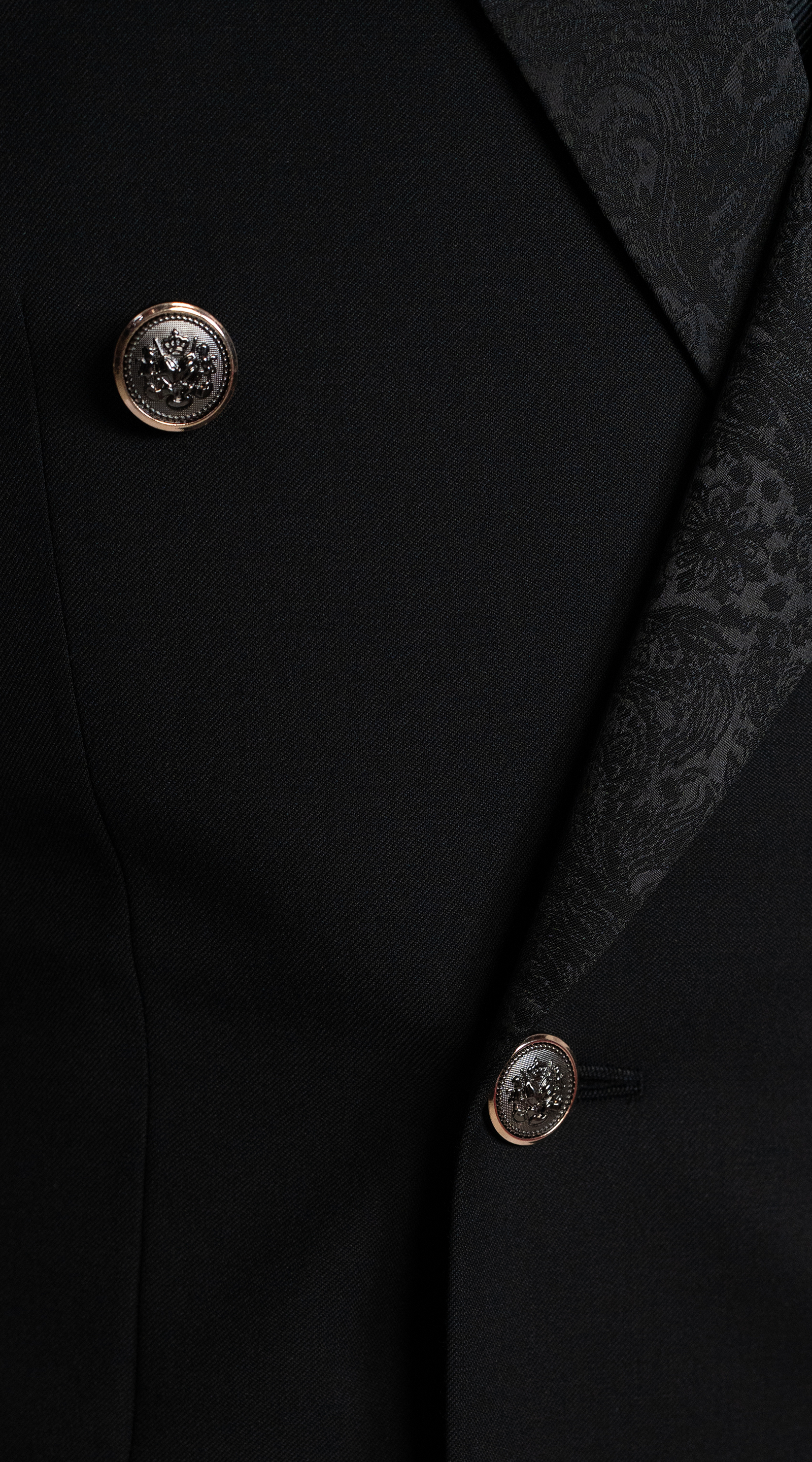 Complet Croisé Paisley Noir