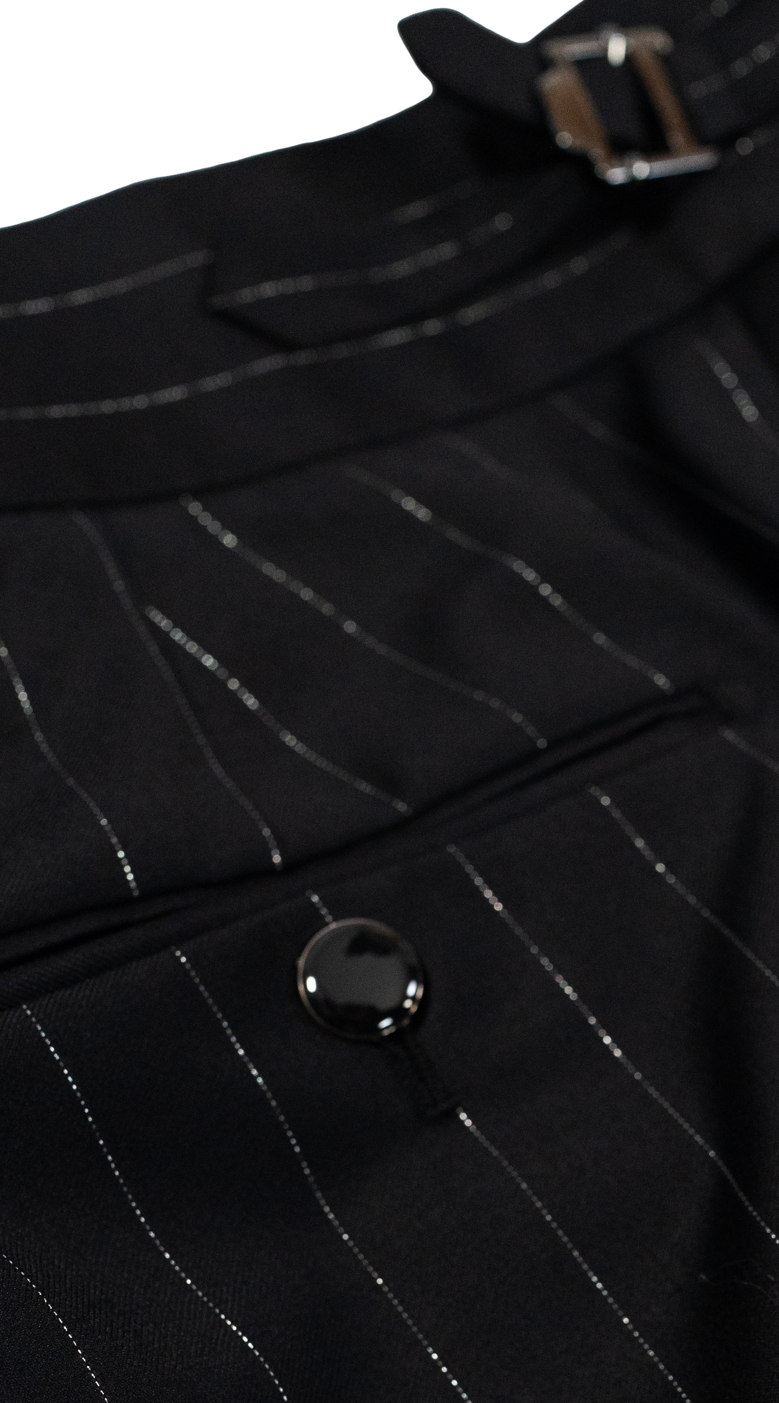 Black Pinstripe Wool Suit