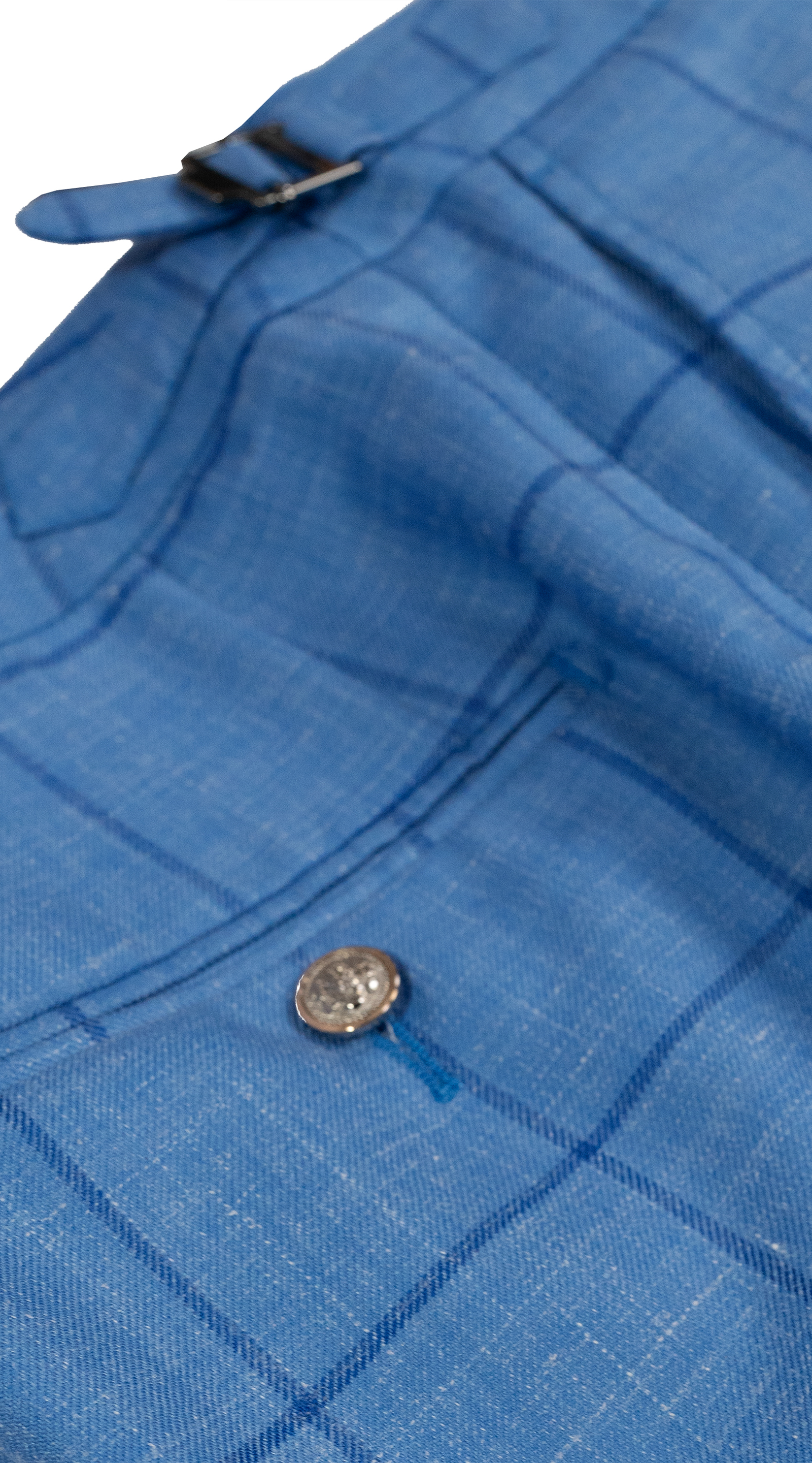 Complet Trois Pièces Carreaux Bleu Windowpane