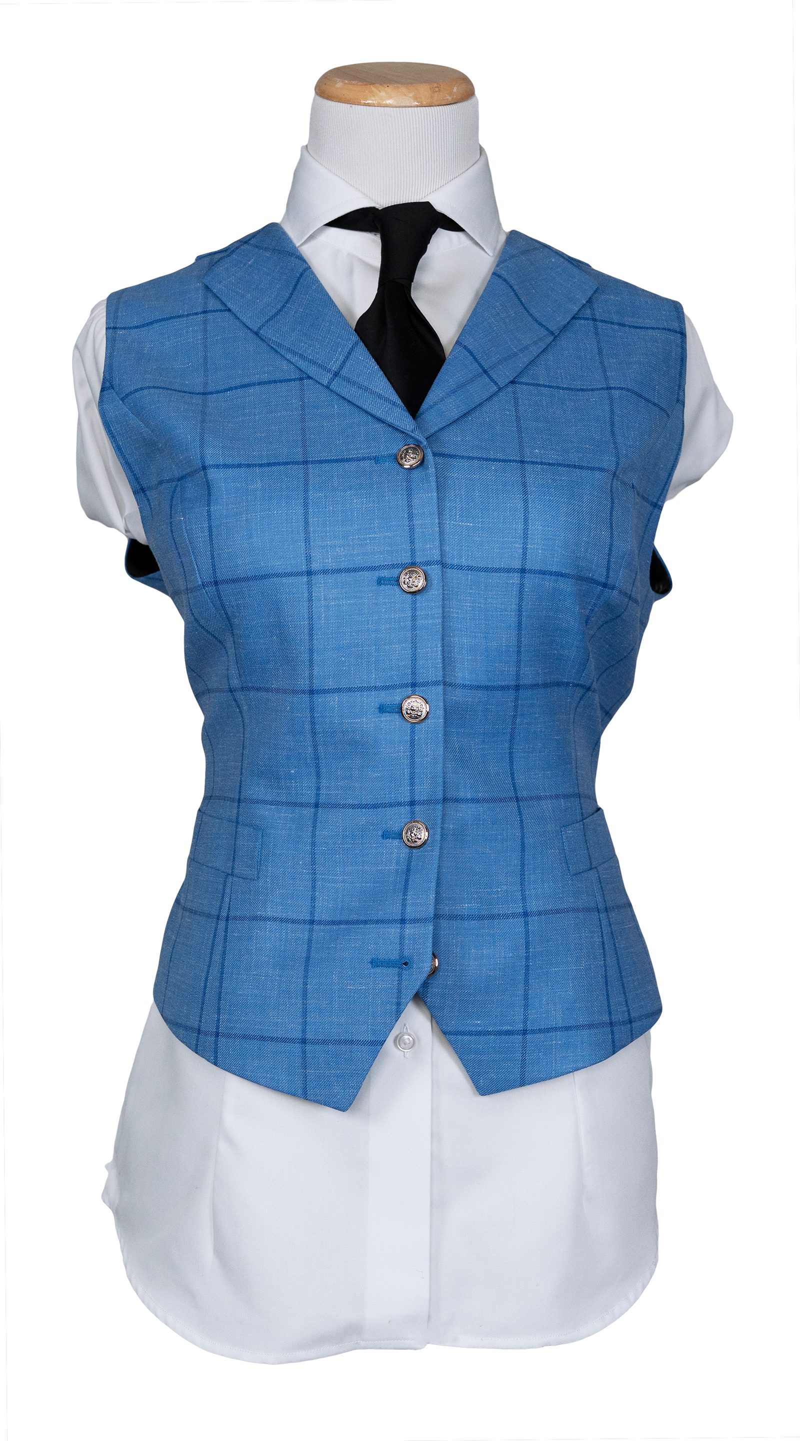 Complet Trois Pièces Carreaux Bleu Windowpane