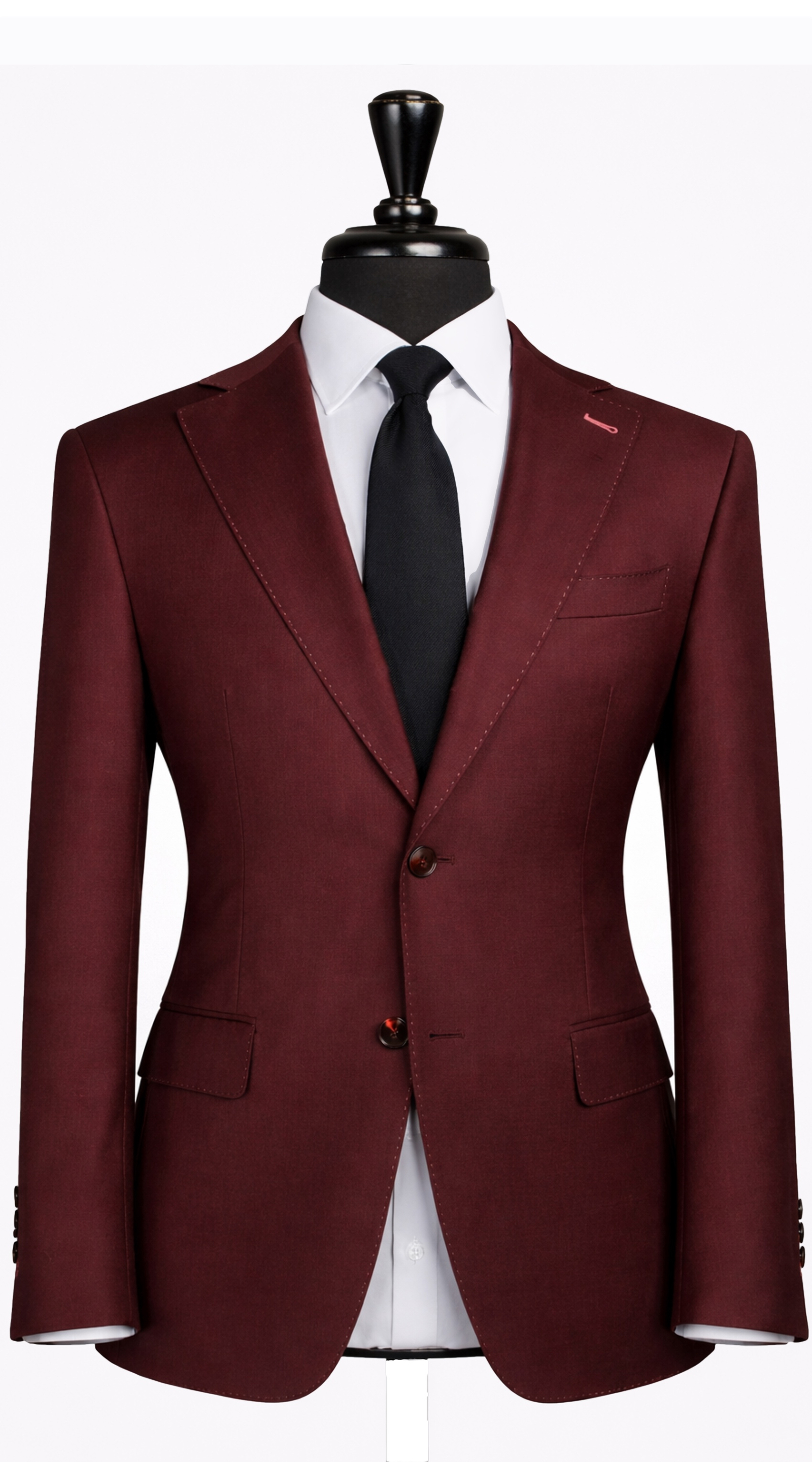 Burgundy Classic Wool Suit