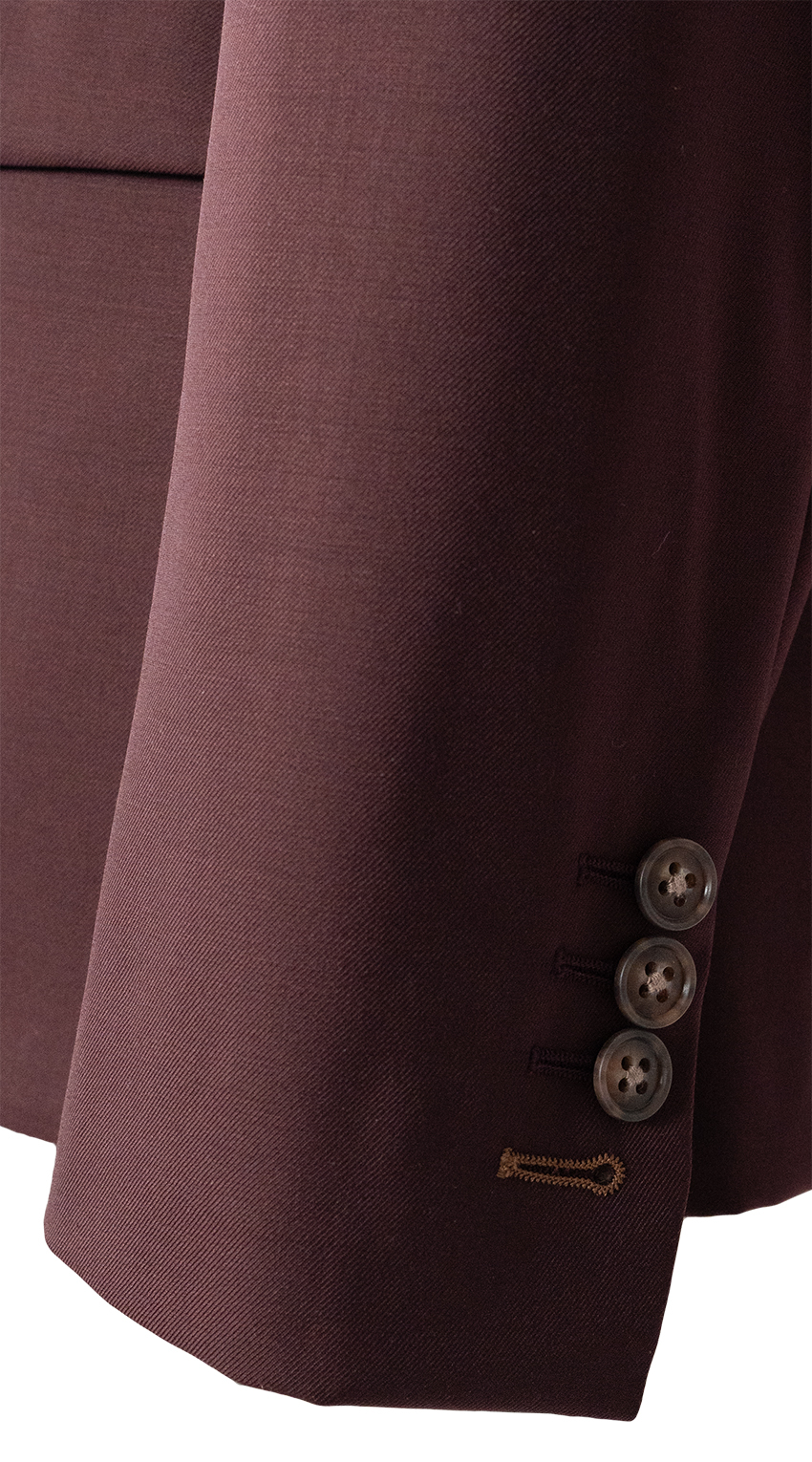 Burgundy Wool Three-Piece Suit