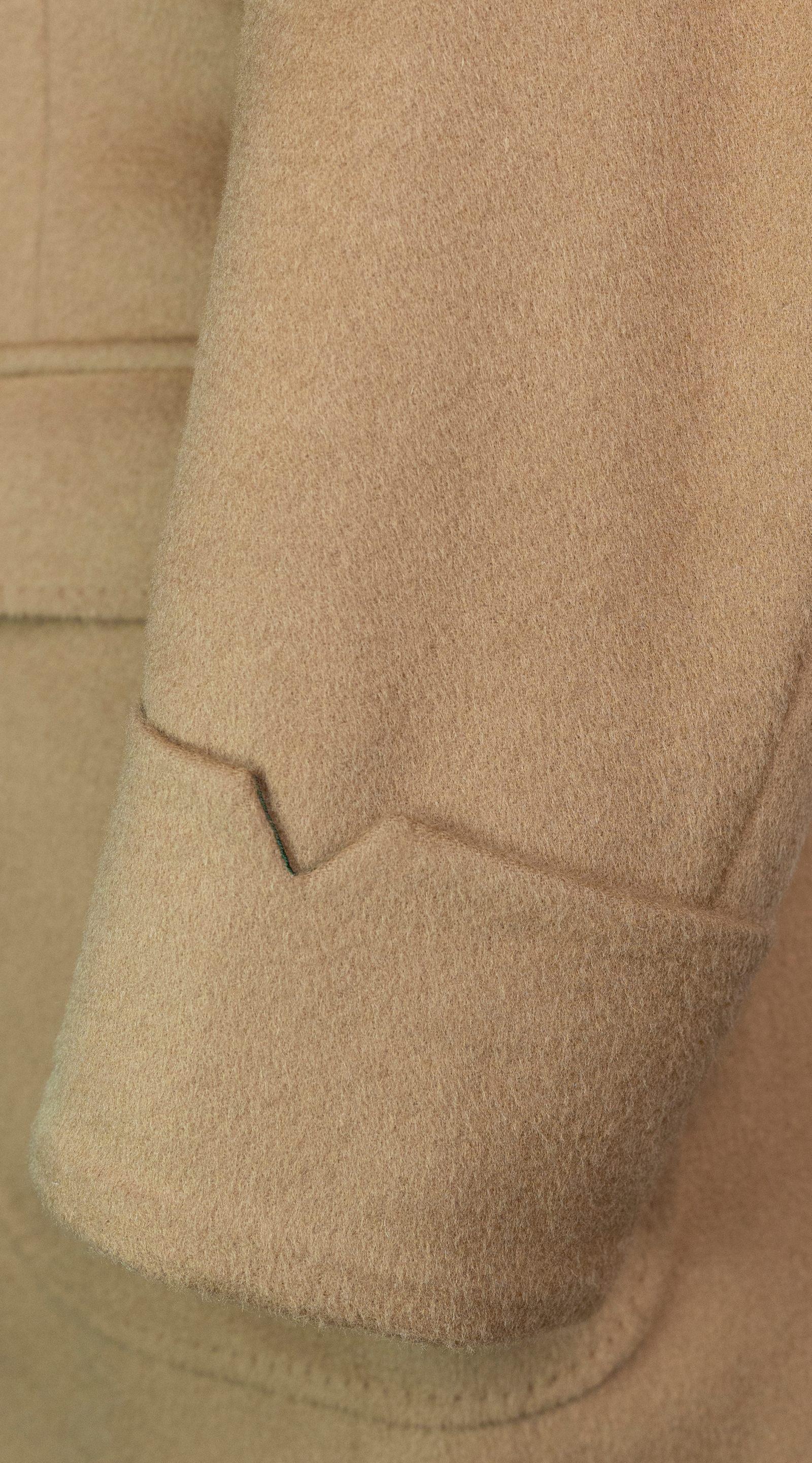 Camel Double-Breasted Wool Overcoat