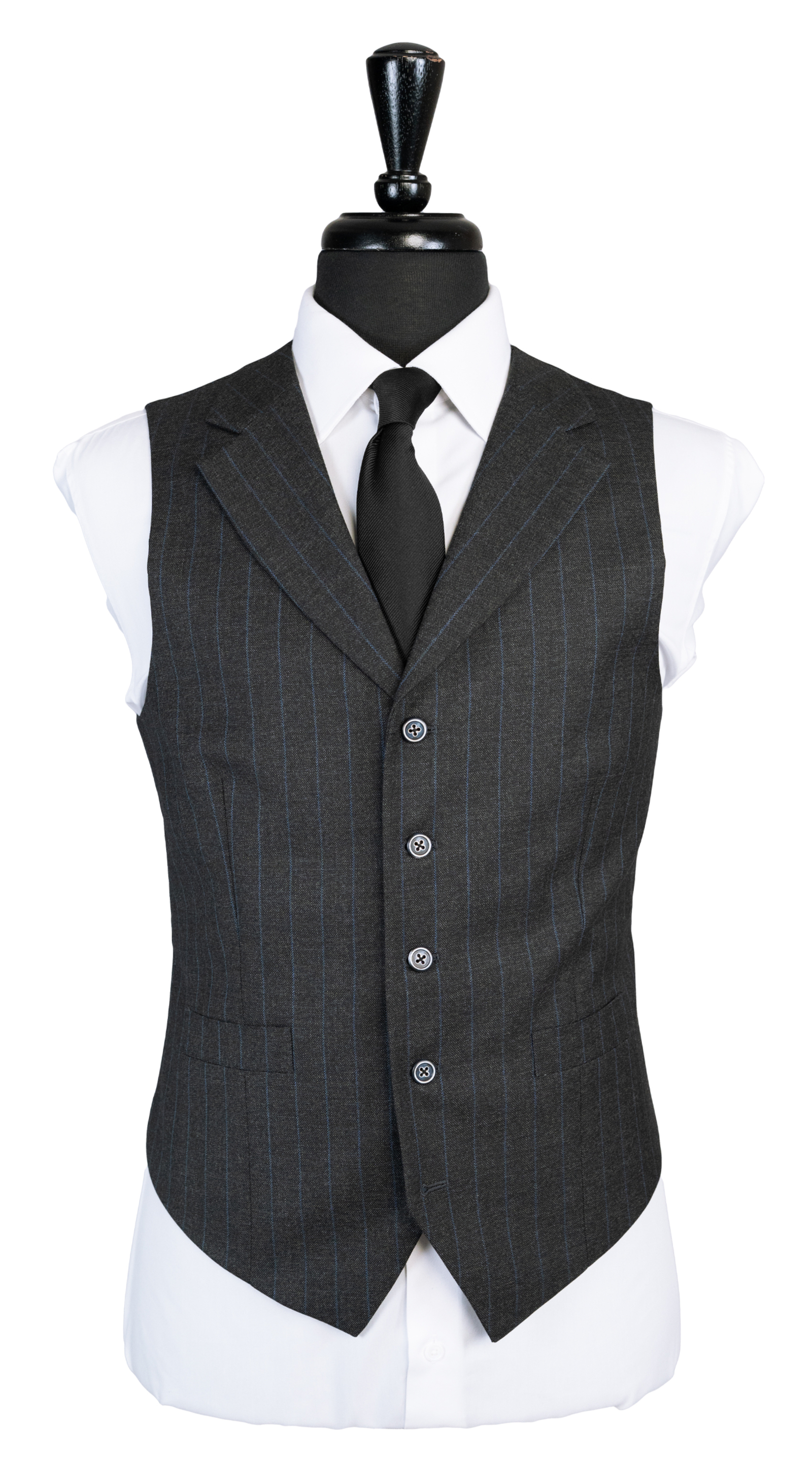Charcoal Blue Pinstripe Suit