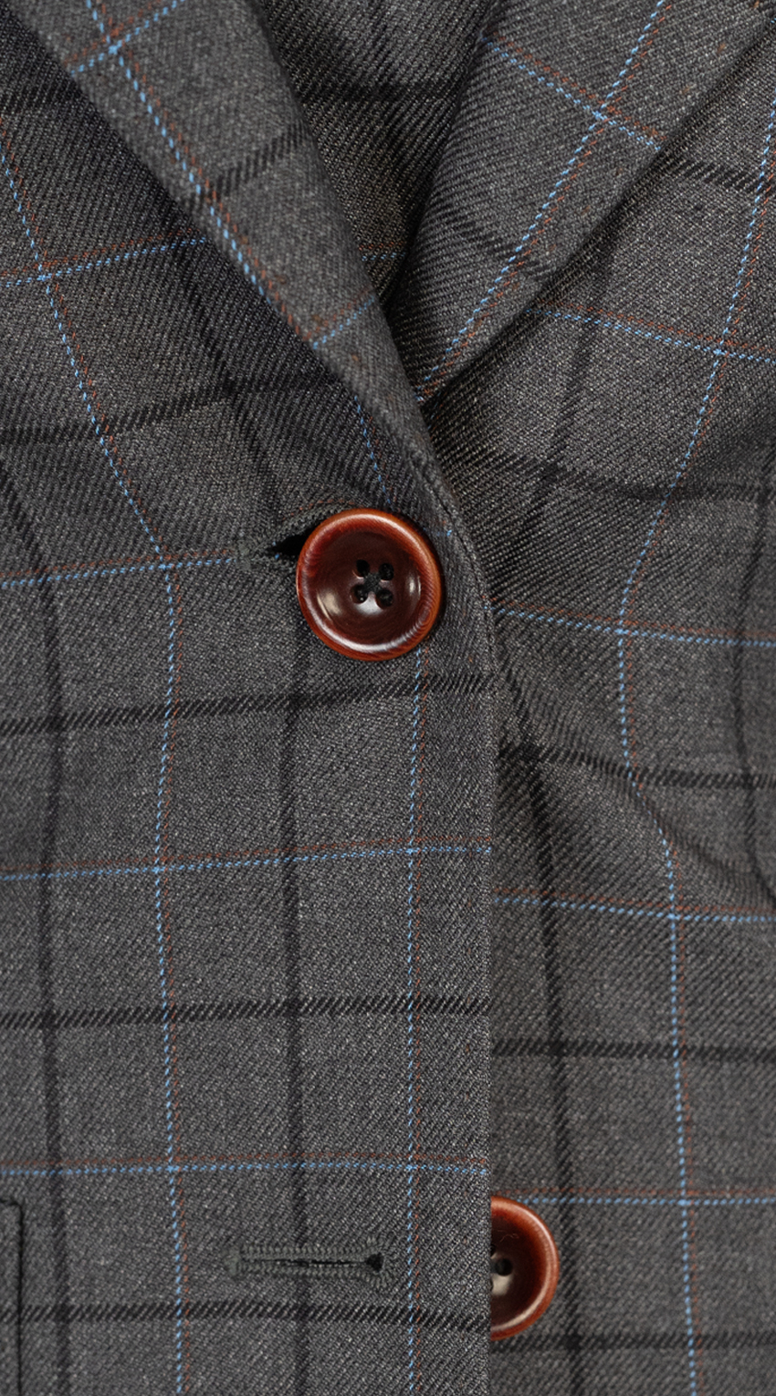 Charcoal Blue Windowpane Suit