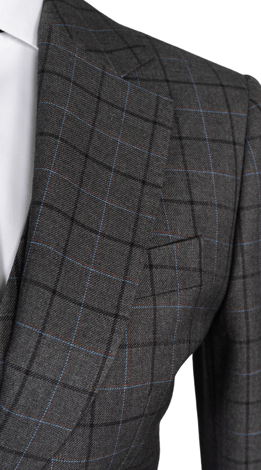 Charcoal Blue Windowpane Suit