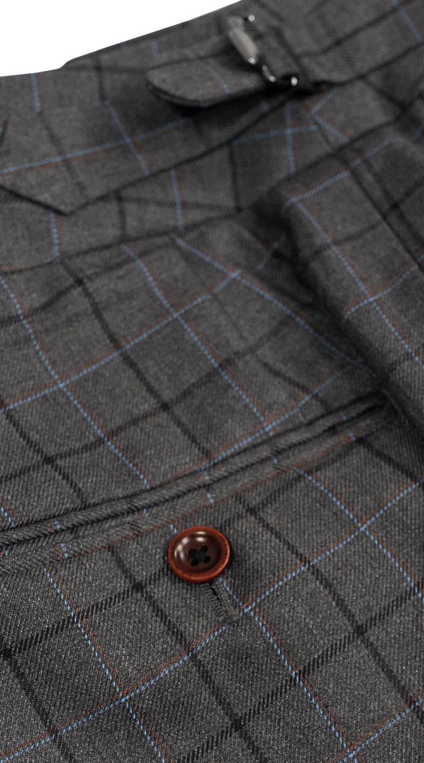 Charcoal Blue Windowpane Suit