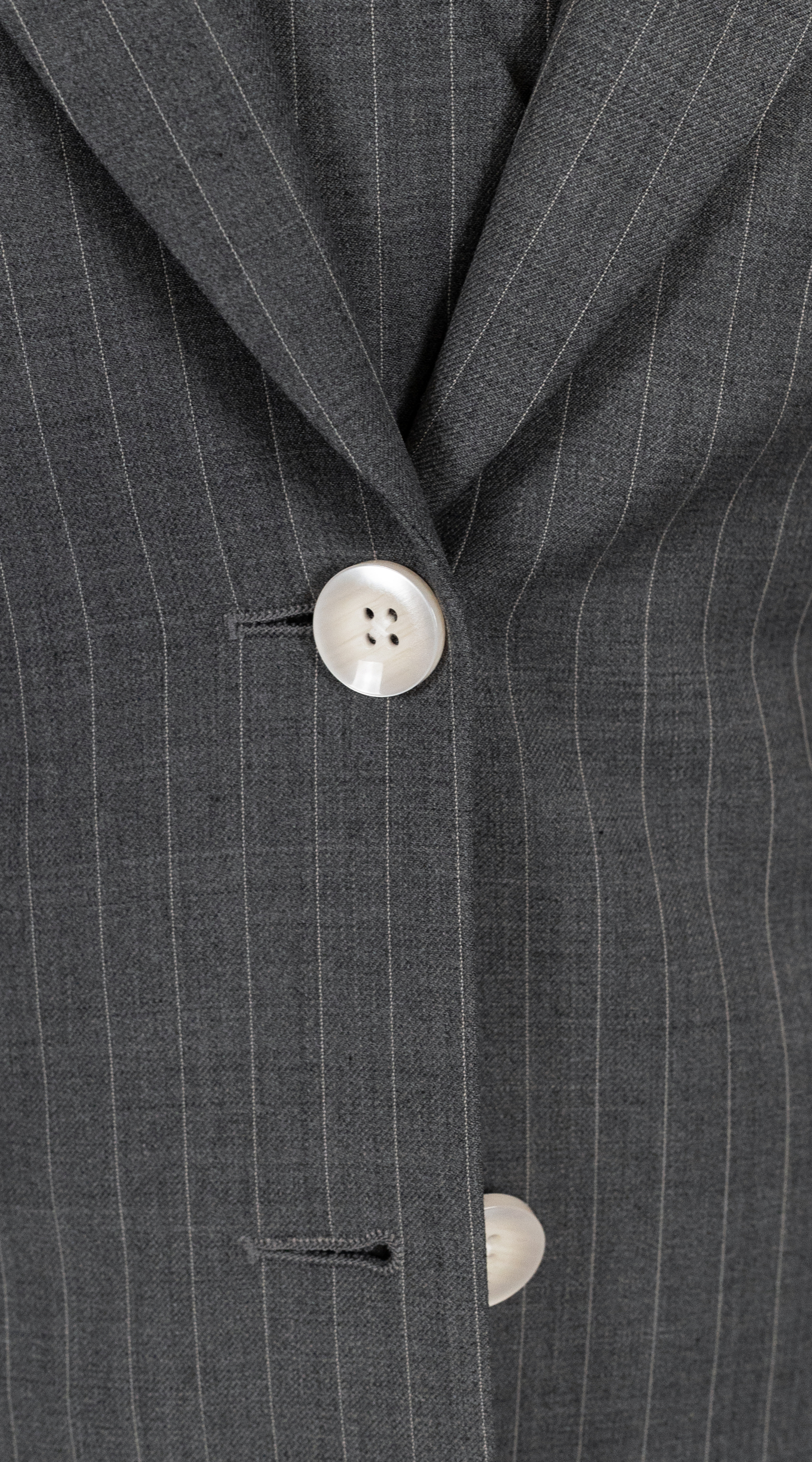 Charcoal Pinstripe Wool Three-Piece Suit