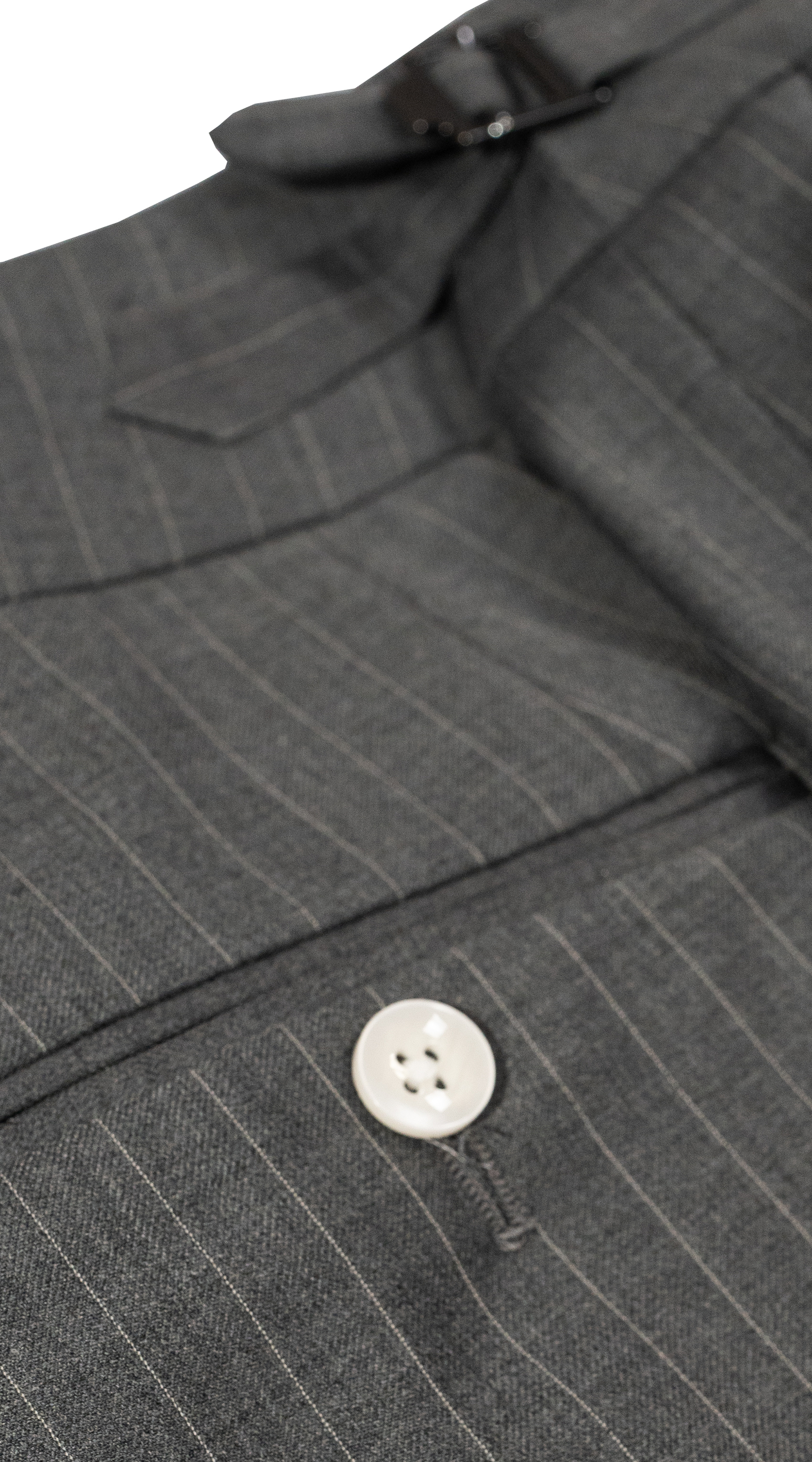 Charcoal Pinstripe Wool Three-Piece Suit