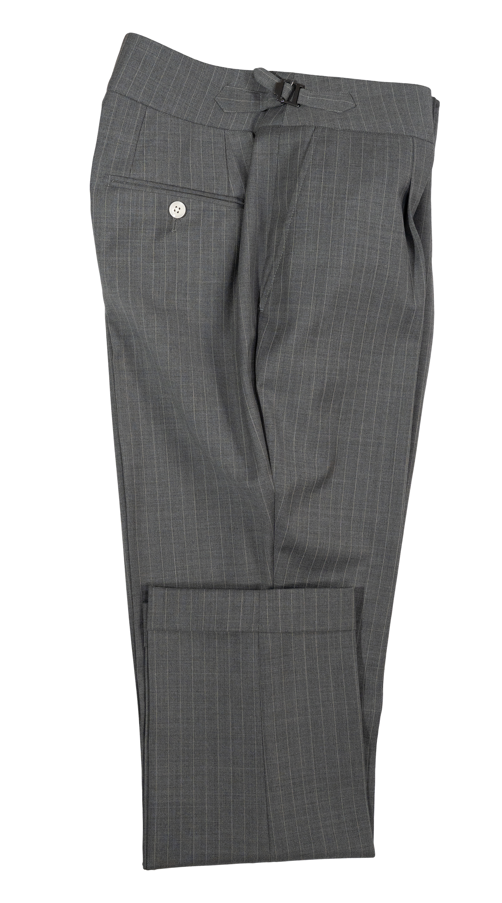 Charcoal Pinstripe Wool Three-Piece Suit