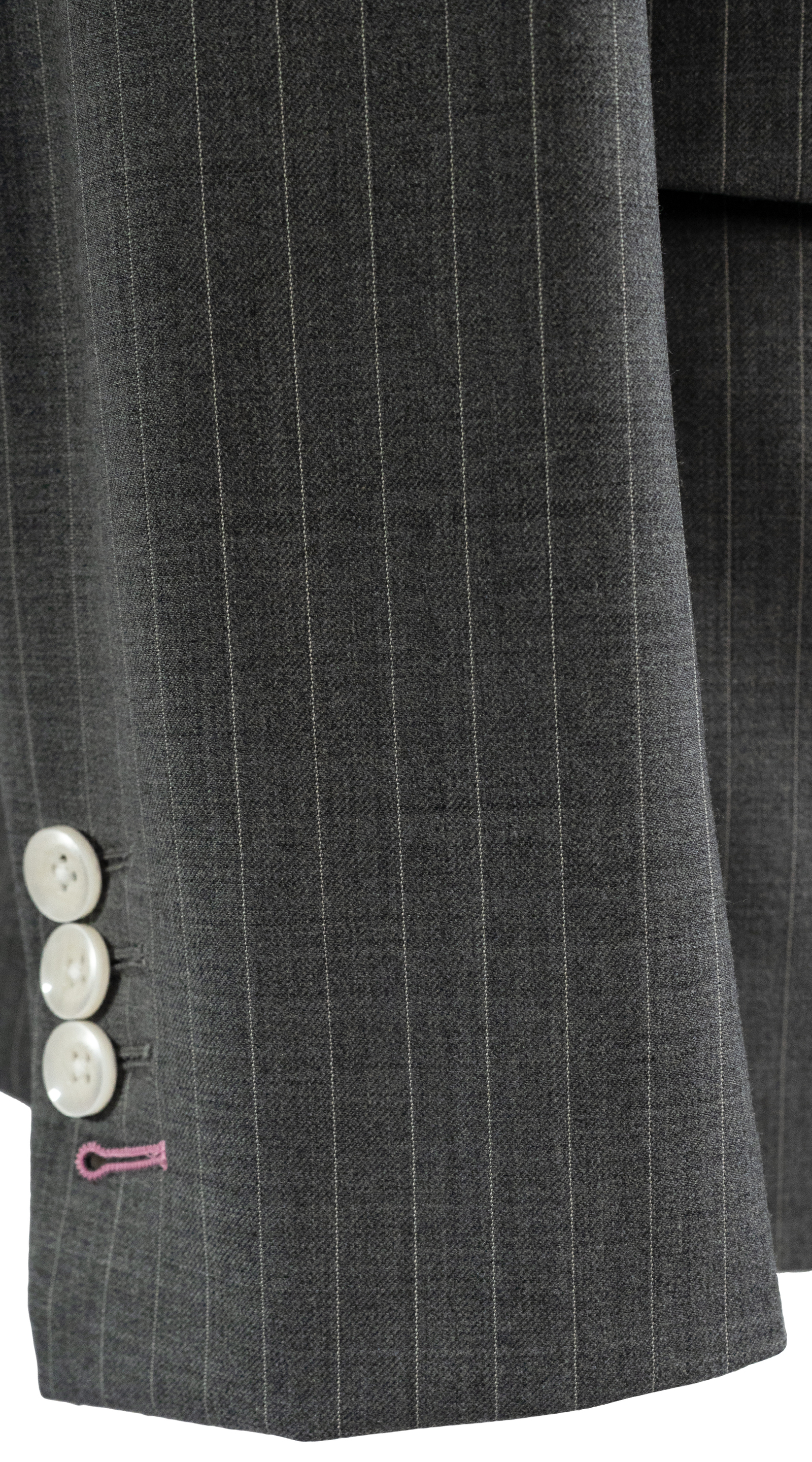 Charcoal Pinstripe Wool Three-Piece Suit