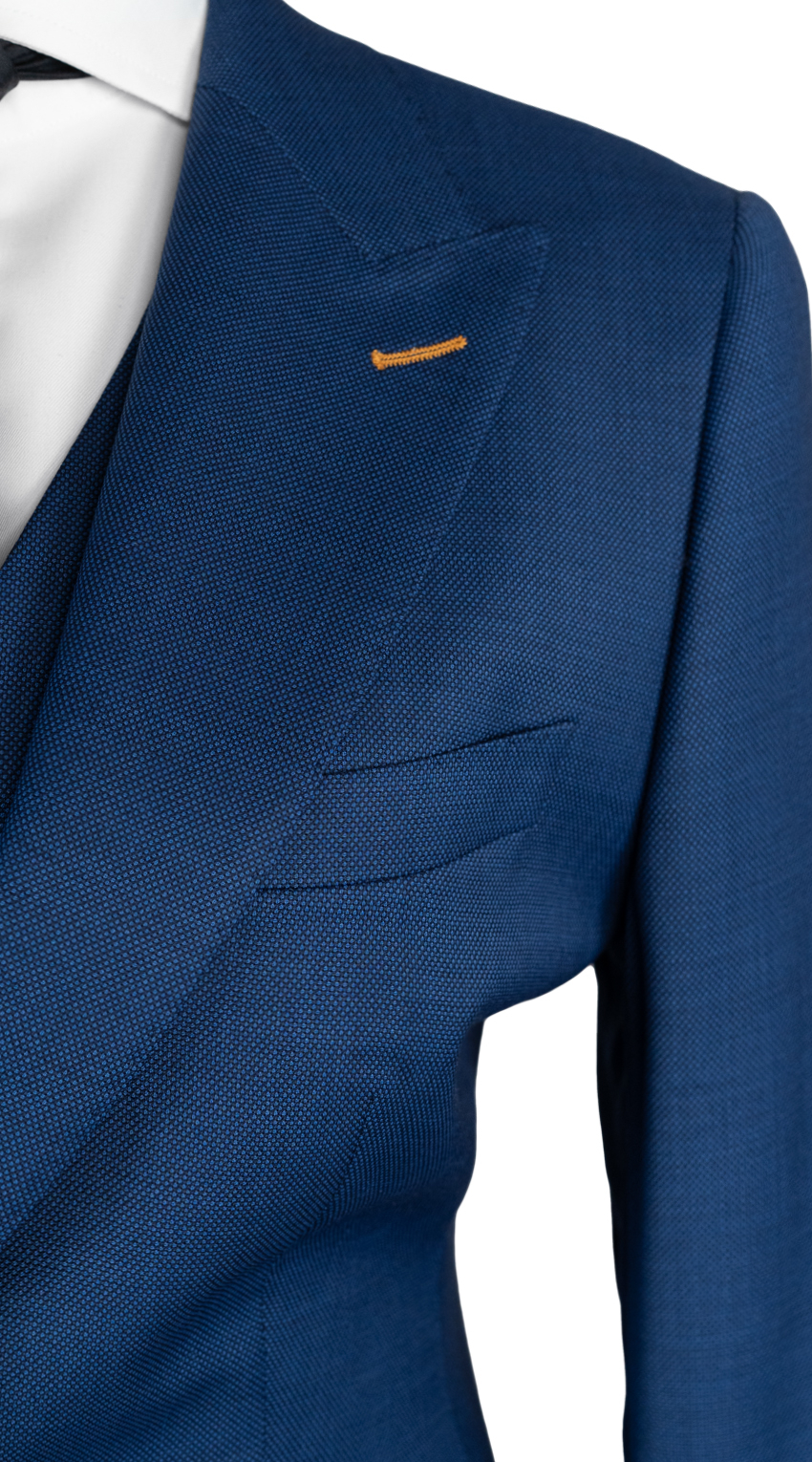 Complet en Laine Birdseye Bleu Cobalt