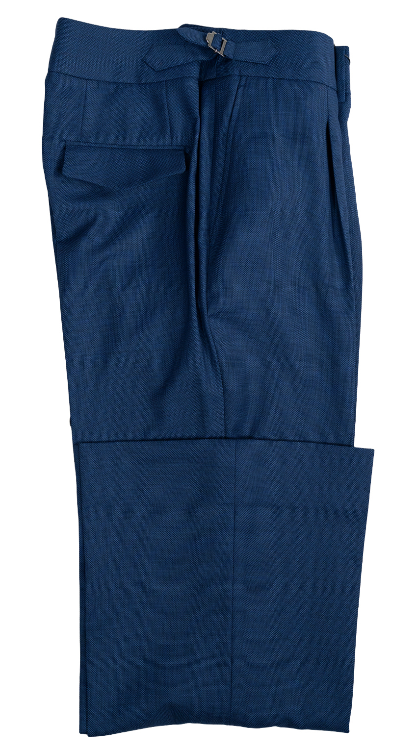 Complet en Laine Birdseye Bleu Cobalt