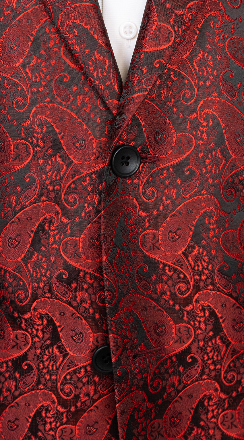 Crimson Paisley Jacquard Tuxedo