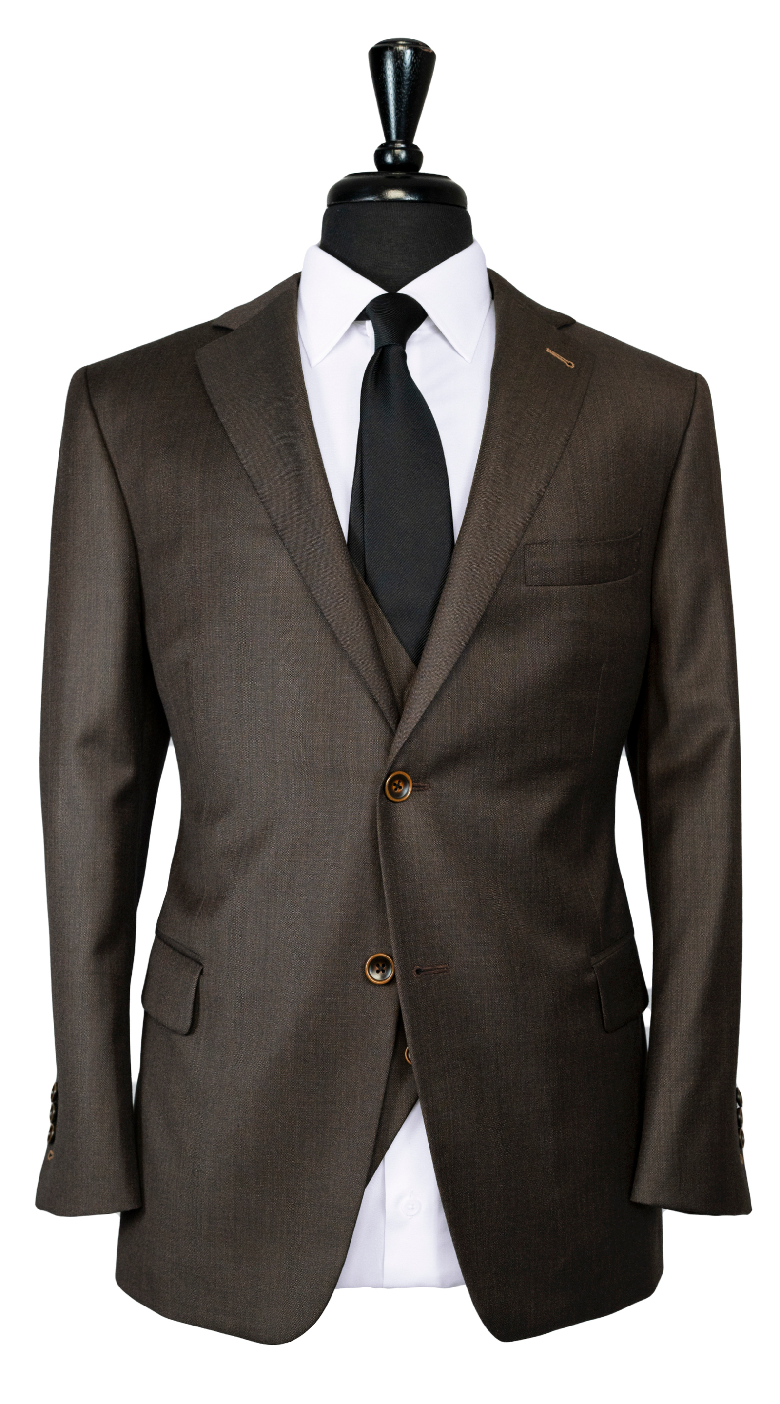Dark Walnut Brown Wool Suit