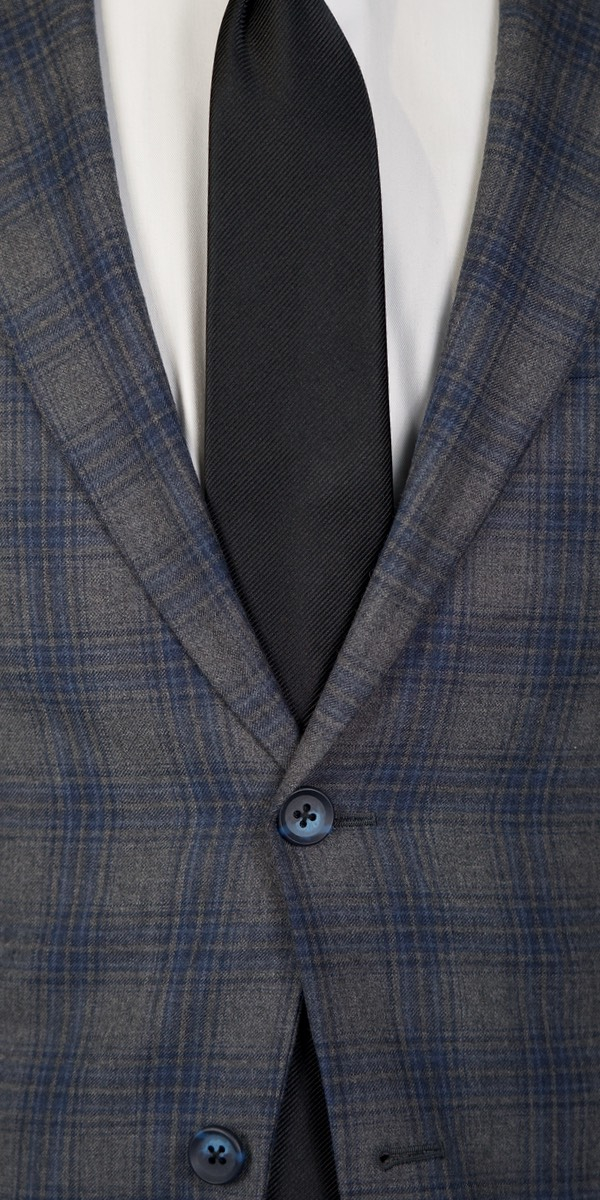 Grey with Blue Plaid Suit