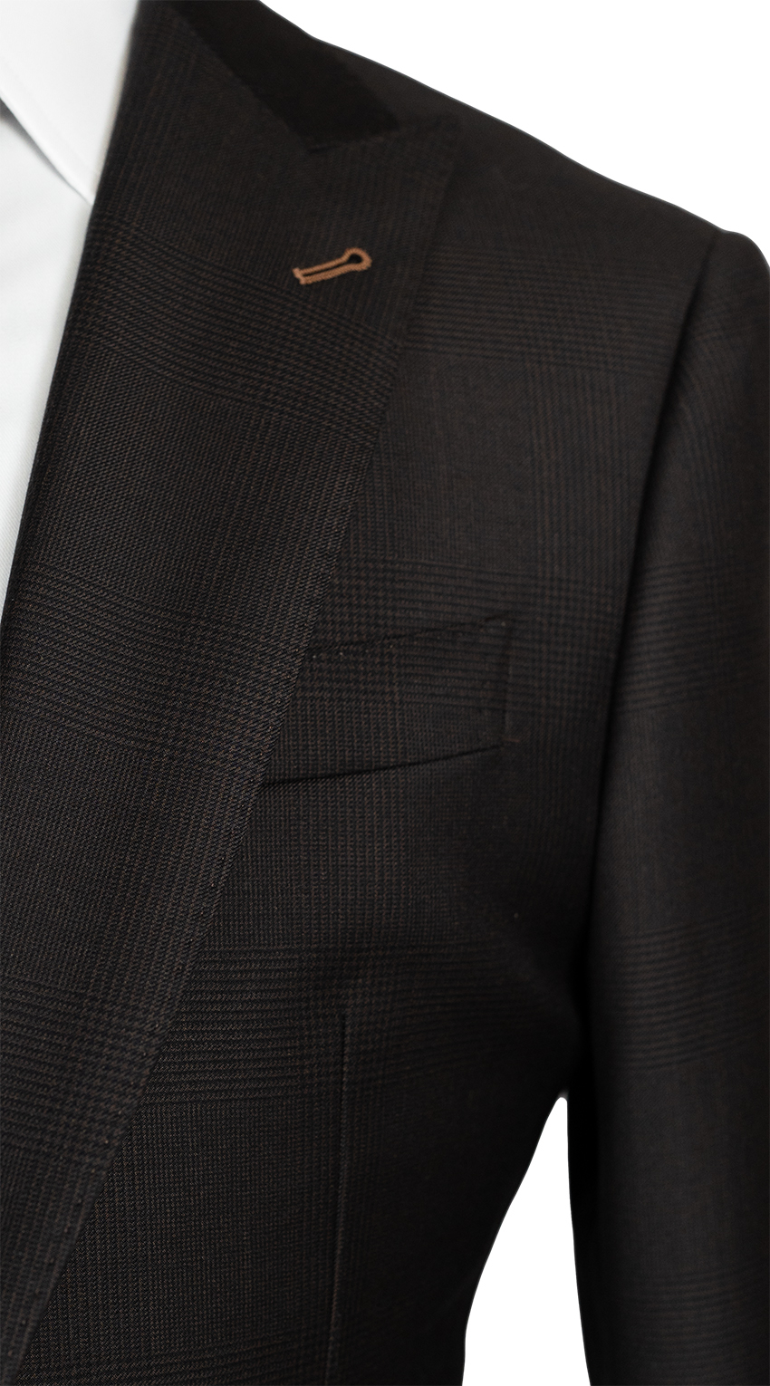 Espresso Glen Plaid Three-Piece Suit