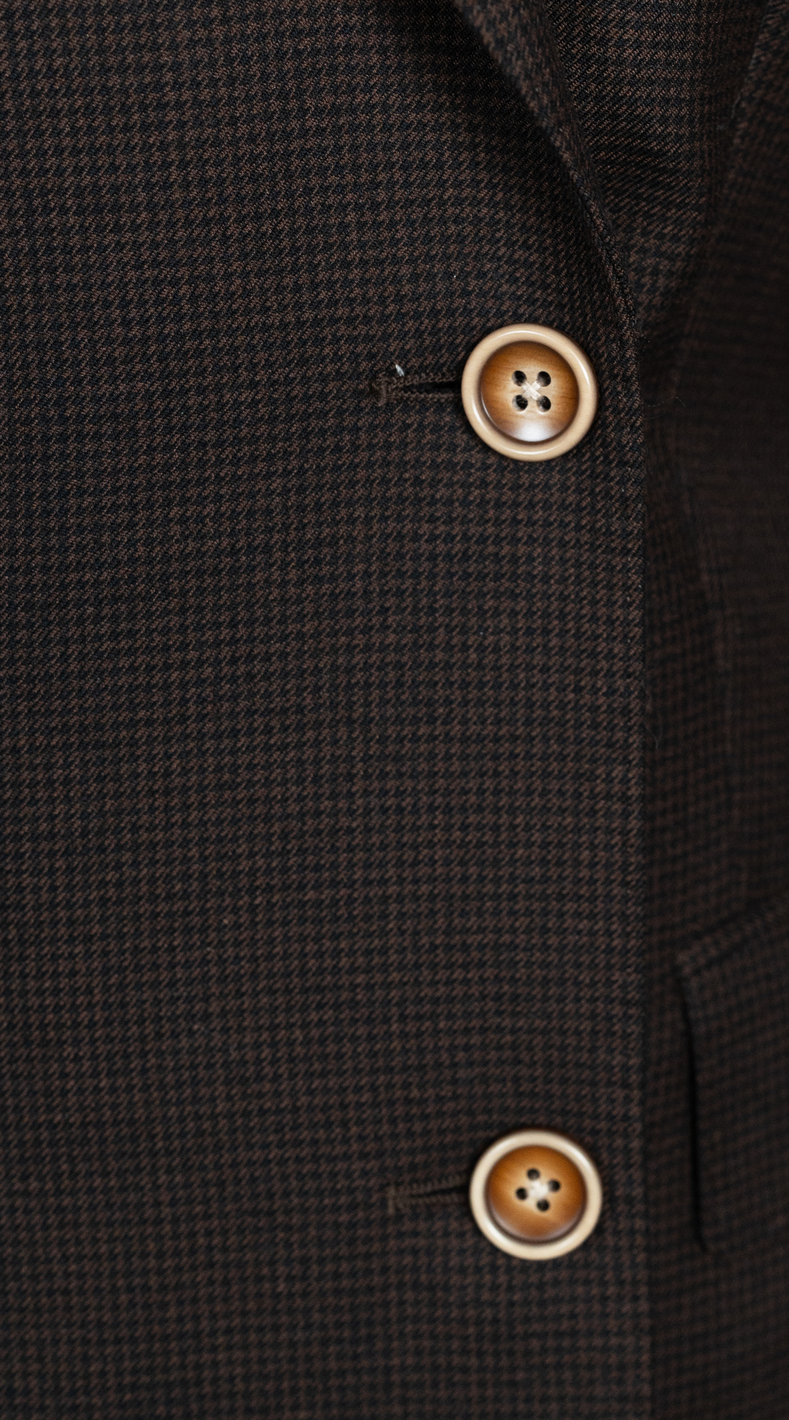 Espresso Houndstooth Double-Breasted Overcoat 