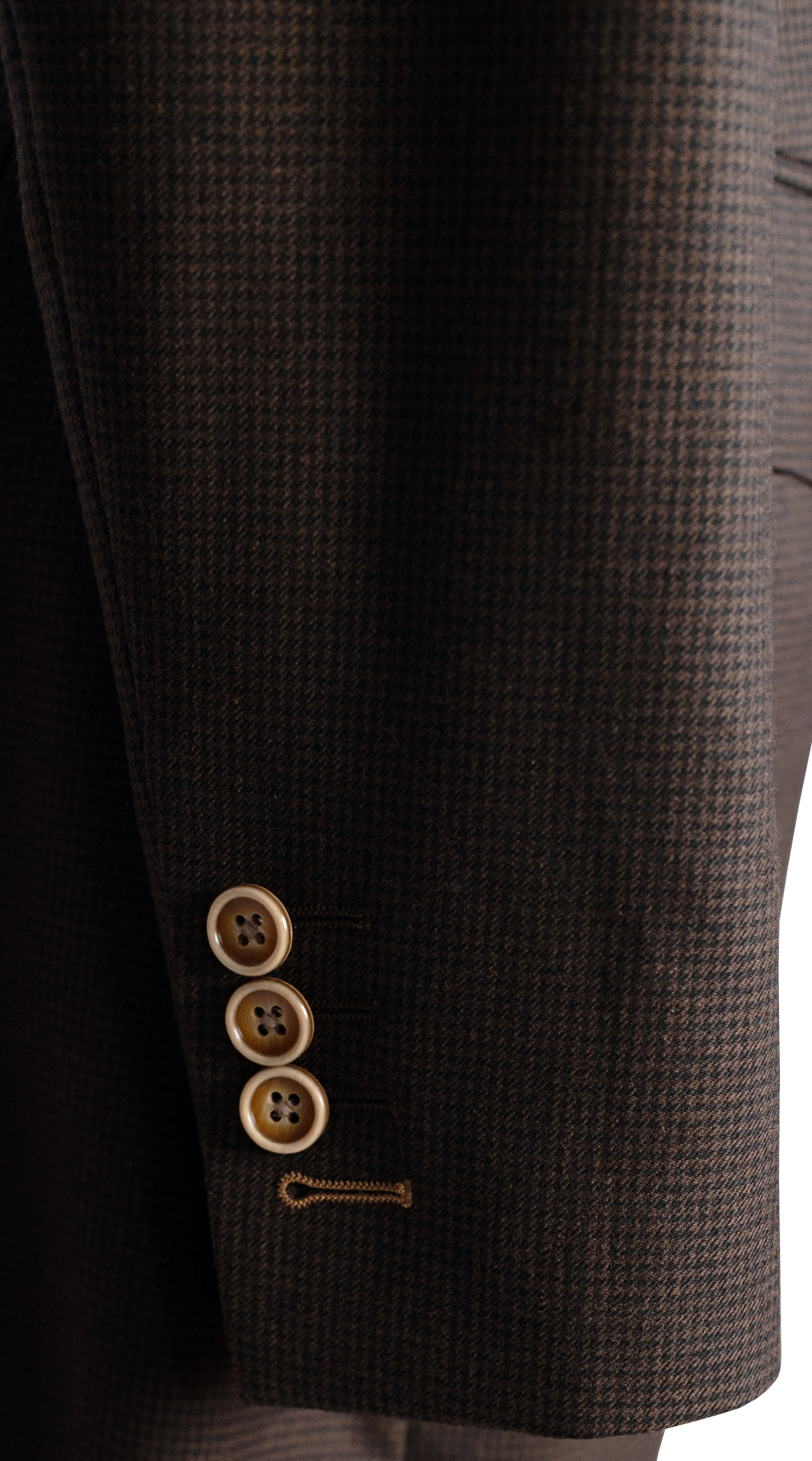 Espresso Houndstooth Double-Breasted Overcoat 