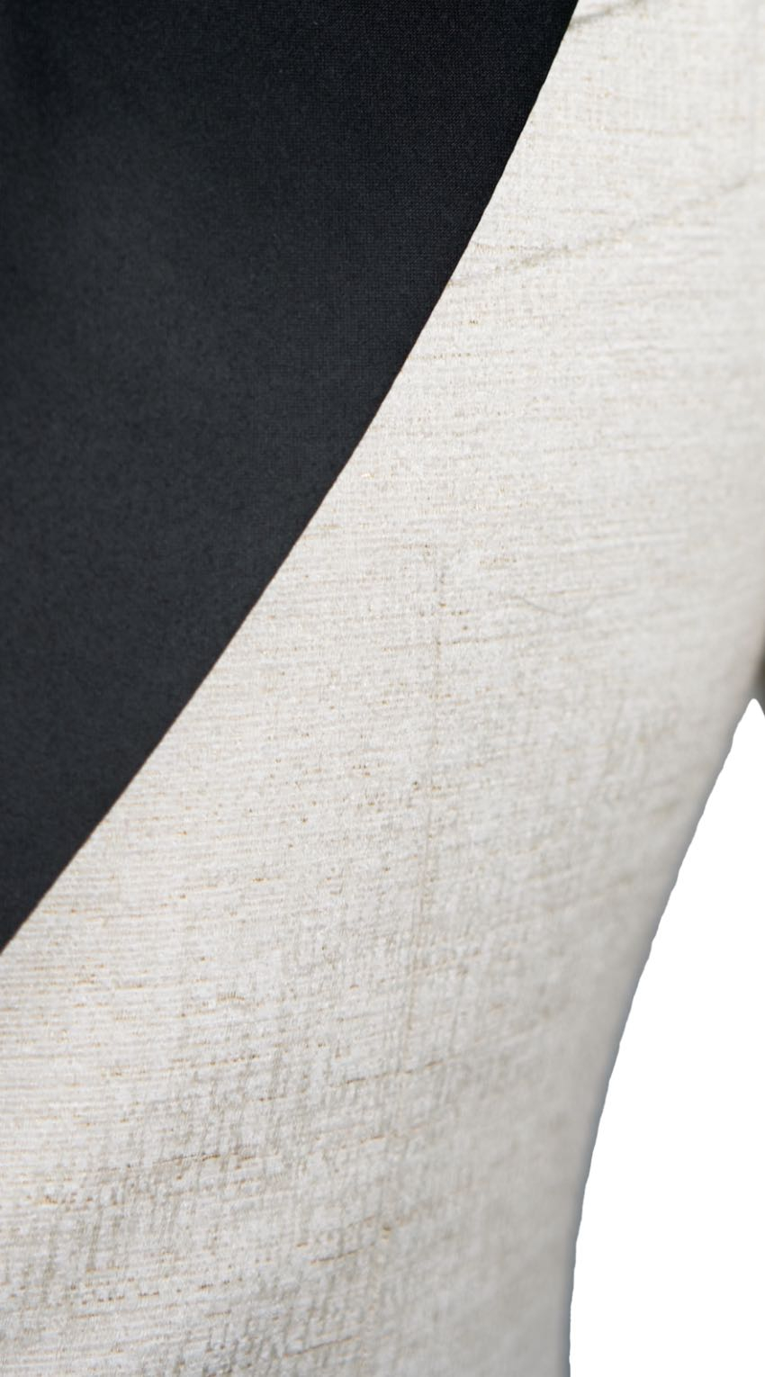 Cream Jacquard Textured Tuxedo