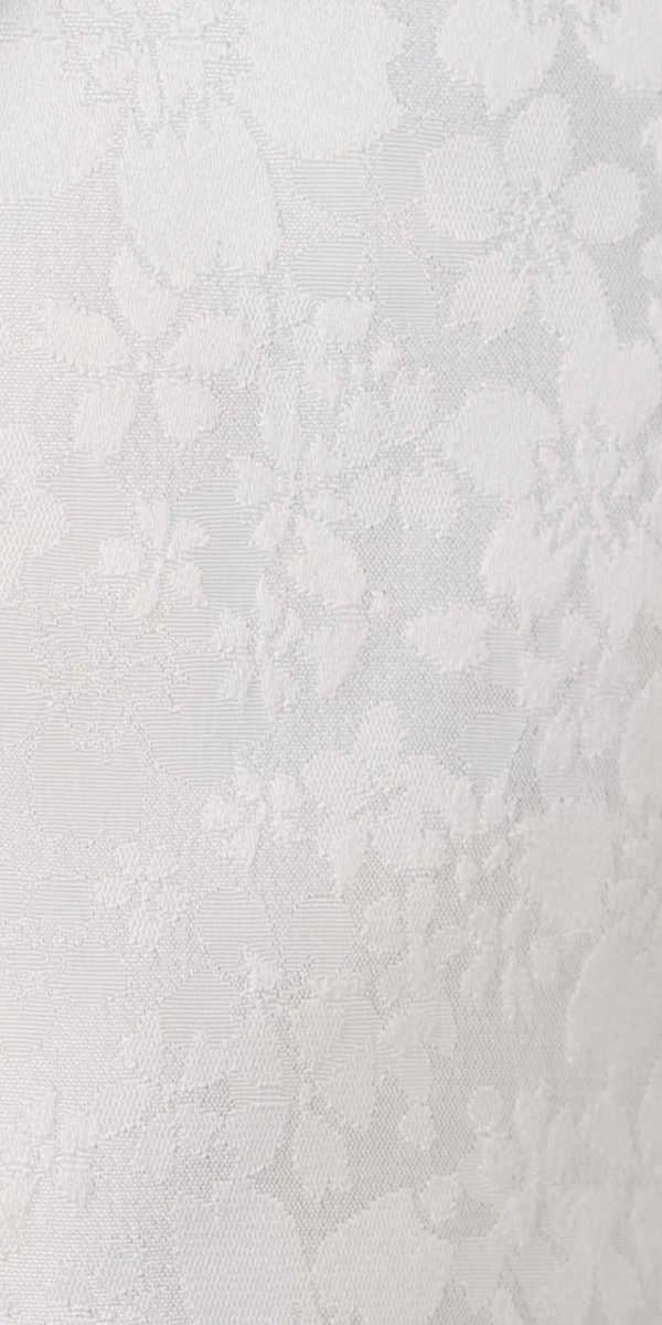 White Floral Jacquard with Black Satin Tux