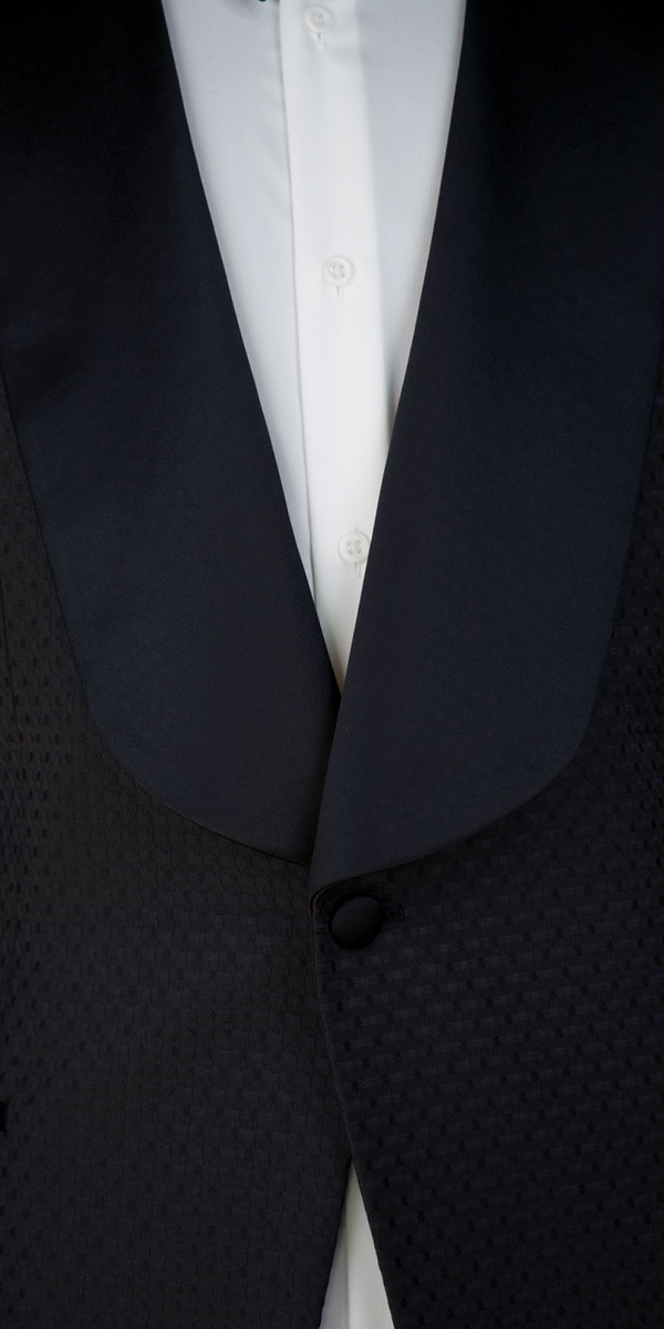 Tuxedo Jacquard Noir Motif Cubique