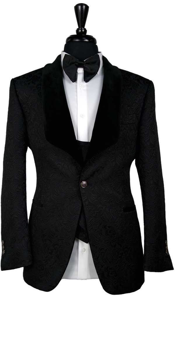 Tuxedo Jacquard Noir Velours