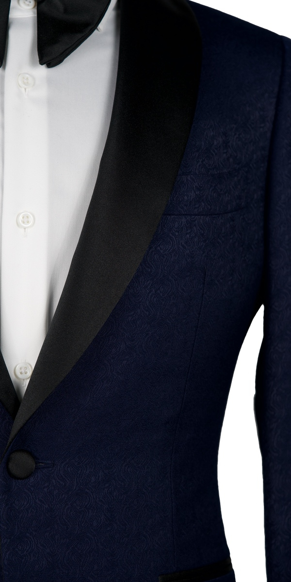 Navy Blue Jacquard Tuxedo