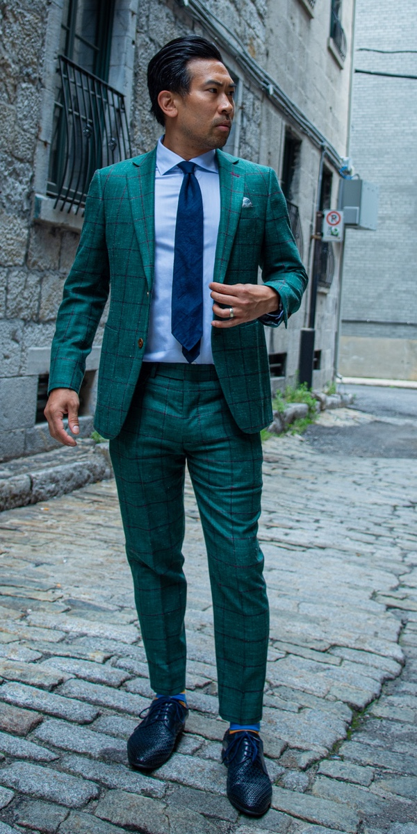 Complet vert à carreaux